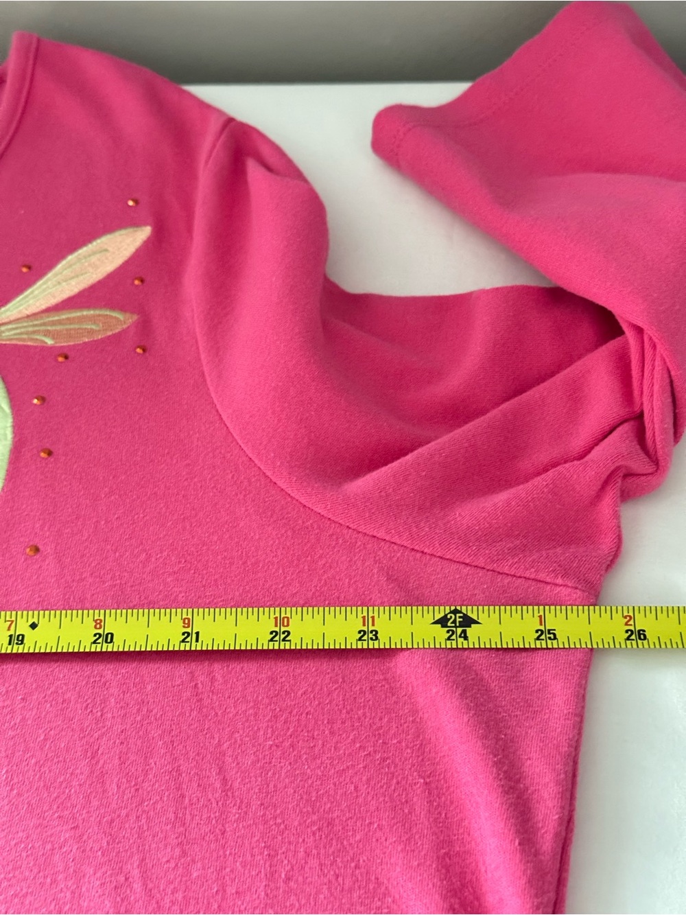 Quacker Factory Hot Pink Dragonfly Rhinestone Top 1X - Picture 10 of 14